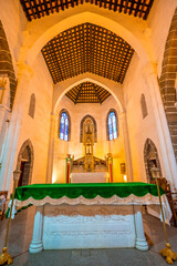 Fototapeta premium The interior of a Catholic church on Weizhou Island in Beihai, Guangxi, China