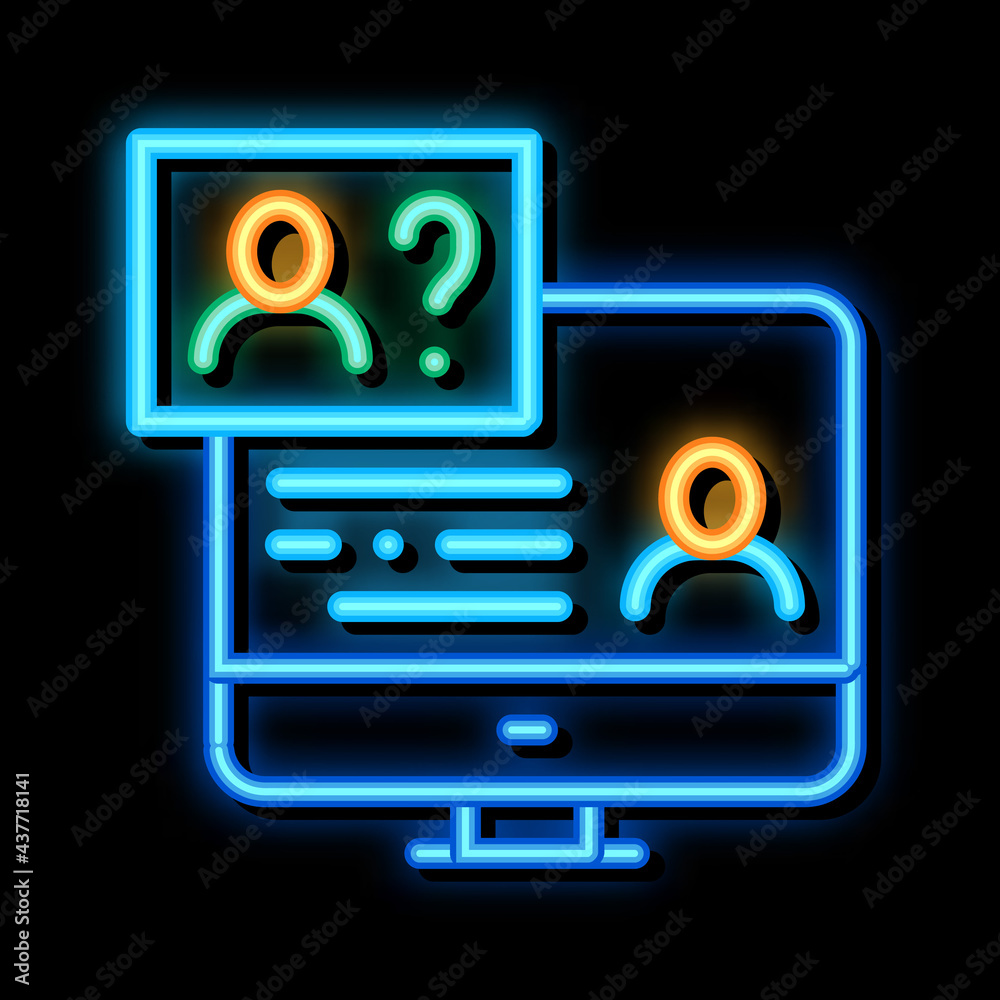 Poster message on display neon light sign vector. glowing bright icon message on display sign. transparent 