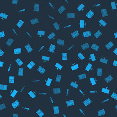 Set Sword for game, Computer monitor, Portable video console and Retro arcade machine on seamless pattern. Vector