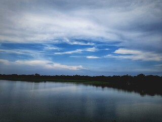 clouds over the lake