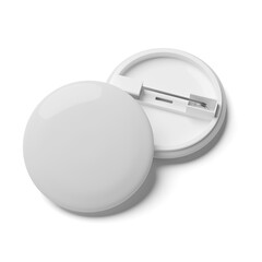 White badge isolated on white. 3d rendering.