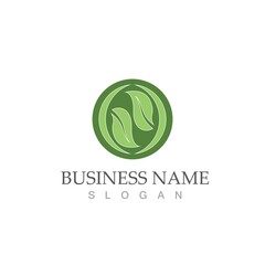 Logos of green Tree leaf ecology