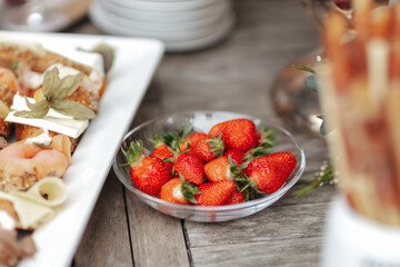 Fresh strawberries on a plate