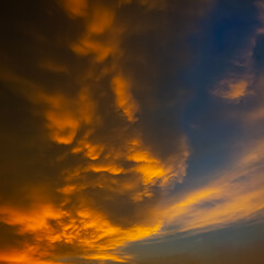 dramatic sky at the time of  sunset