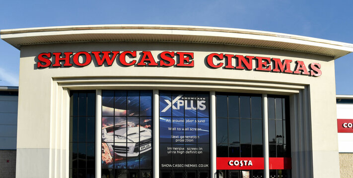 Pontypridd, Wales - November 2018: Entrance To The Showcase Cinemas Complex In South Wales