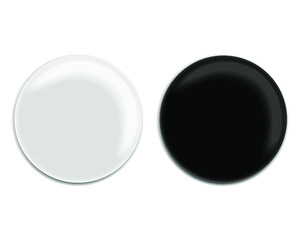 Black and white empty badge isolated on a white background. 3d rendering