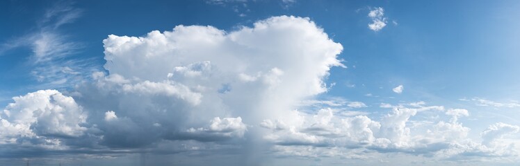 Naklejka na ściany i meble panoramic view blue sky background with clouds,
