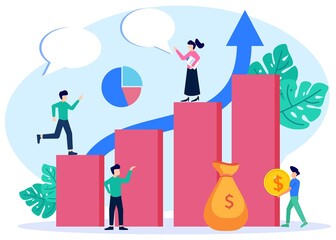 Illustration vector graphic cartoon character of business strategy