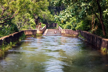 Nature water canal near ulakkai aruvi near Nagercoil, Kanyakumari, Tamilnadu India.