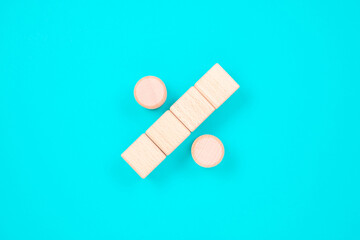 Percentage Sign by Wood Blocks