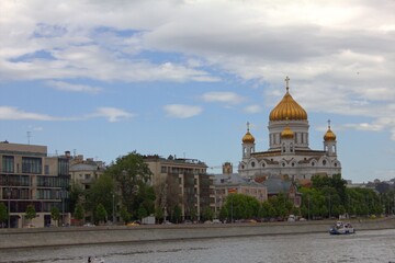 View of the Cathedral of Christ the Savior in Moscow, Russia