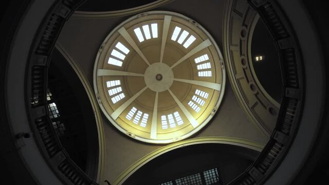 Wide angle interior view of Egyptian Museum in Cairo