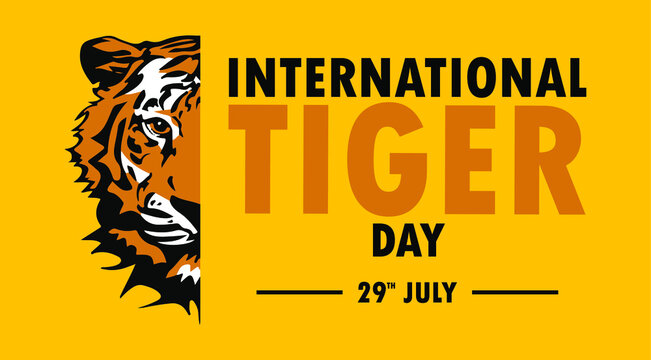 International tiger day greeting vector image 29th july