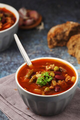 A bowl with traditional British stew