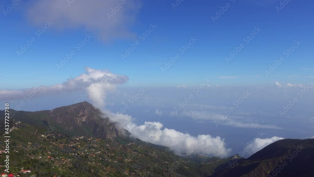 Wall mural aerial panning view of galipan town and la guaira coast. venezuela