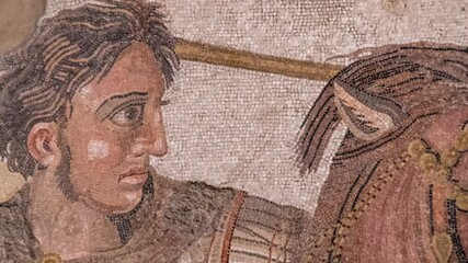 The Alexander Mosaic is a Roman floor mosaic originally from the House of the Faun in Pompeii (an alleged imitation of a Philoxenus of Eretria or Apelles' painting) that dates from circa 100 BC