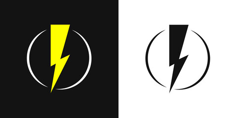 Lightning bolt, power icon, graphic design template, electric sign, vector illustration