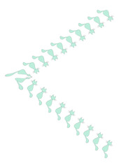 Frames of stylized cats on a white sheet of A4 format, surreal, graphics.