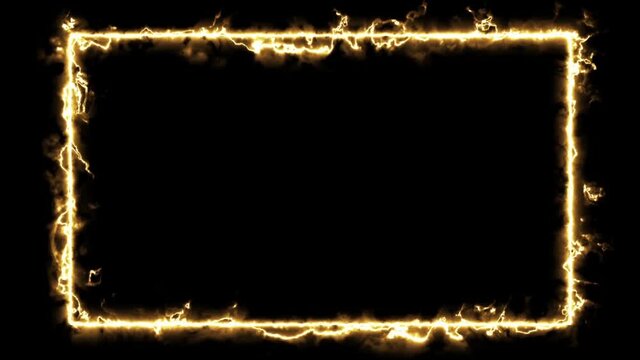 Graphics in motion rectangular frame of fire