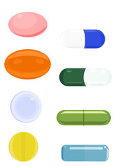Medical tablets, capsules, pills set 