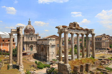 Fototapeta na wymiar Ancient Rome architecture. Roman forum. Italy