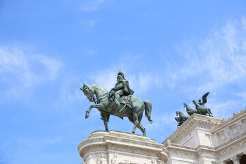 Fototapeta na wymiar Equestrian statue of Victor Emmanuel II. Italy