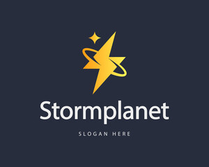 Abstract spin lightning colorful gradient logo design template. Minimalistic electrical, charge, flash vector sign symbol mark logotype.