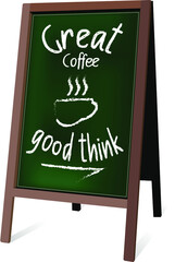 coffee cafe blackboard or chalkboard pavement menu mockup