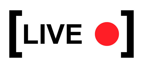 Live streaming icon. Modern air vector button design isolated on white background