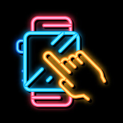 Smart Watch neon light sign vector. Glowing bright icon Smart Watch sign. transparent symbol illustration