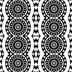 Black and White Kaleidoscope Seamless pattern
