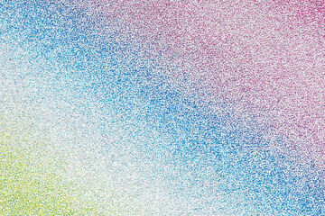 Real background made of blue shiny glitter, top view.