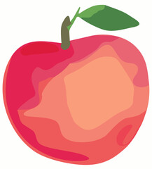 Isolated abstact red apple on a white background