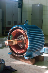 480 volts 250 horsepower electric motor ready for maintenance procedures in geothermal power plant...
