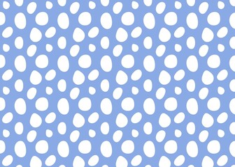 White eggs on the light blue background.  The seamless pattern design.
