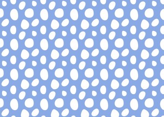White eggs on the light blue background.  The seamless pattern design.