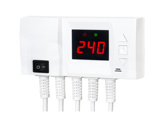 Controller with digital display for solar pump and central heating circulation pump. The controller...