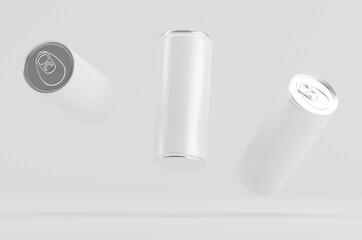 Aluminium White Soda Beer Can Mockup 3D Illustration