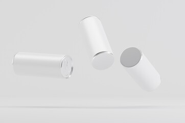 Aluminium White Soda Beer Can Mockup 3D Illustration