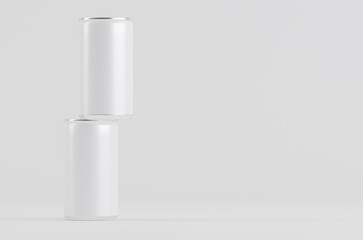 Aluminium White Soda Beer Can Mockup 3D Illustration