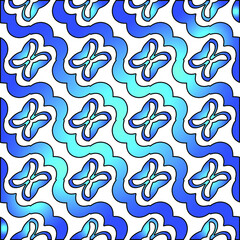 Geometric vector pattern with azure and blue gradient. simple ornament for wallpapers and backgrounds.