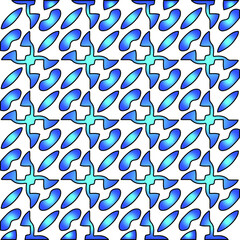 Geometric vector pattern with azure and blue gradient. simple ornament for wallpapers and backgrounds.