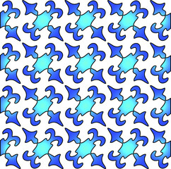 Geometric vector pattern with azure and blue gradient. simple ornament for wallpapers and backgrounds.