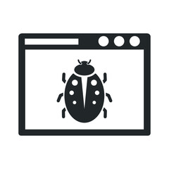 bug fixing on computer, browser icon