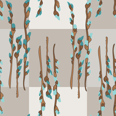 seamless background with spring branch