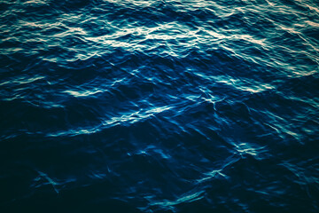 Deep blue ocean water texture, dark sea waves background as nature and environmental design.