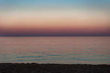 Seascape at sunset. Black sea in summer.