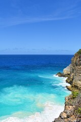 another view of the cliff, the blue ocean