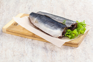 Herring fillet with skin for cooking