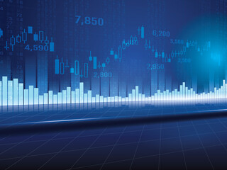 2d rendering Stock market online business concept. business Graph